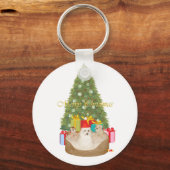マルチーズのクリスマス キーホルダー (正面)