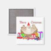 マルチーズのクリスマス マグネット (正面/裏面)