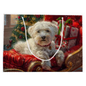 マルチーズのクリスマス ラージペーパーバッグ (裏面)