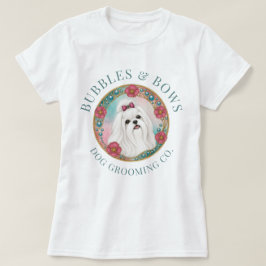 マルチーズのトリミングサロンTシャツ Tシャツ