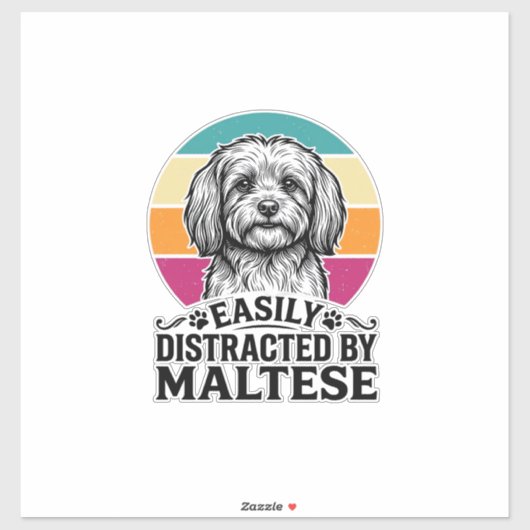 マルチーズのビンテージ犬デザインに惑わされる_1 シール (シート)
