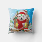 マルチーズのプレゼント付き犬 クッション (裏面)