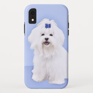 マルチーズのペイントアート - かわいいオリジナルドッグアート iPhone XRケース