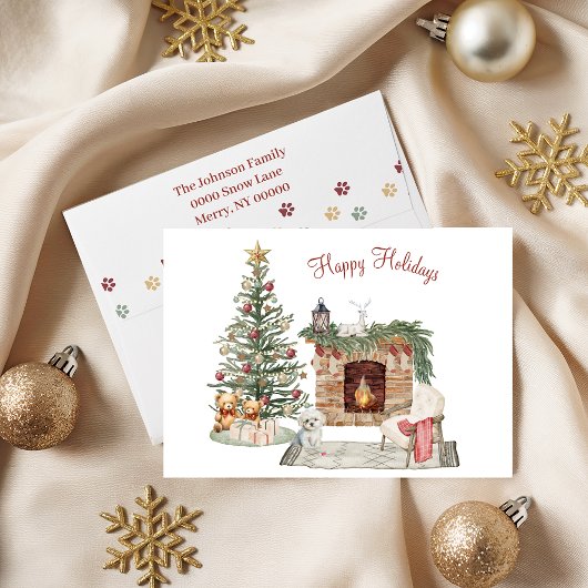 マルチーズのホリデーシーズン - マルチーズの犬のデザイン シーズンカード