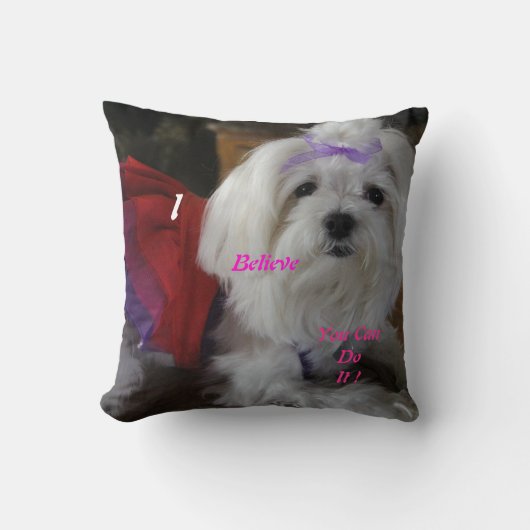 マルチーズの化粧枕 クッション (正面)