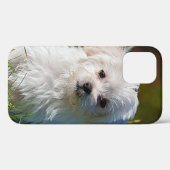 マルチーズの子犬の芝生 Case-Mate iPhoneケース (裏面 (横))