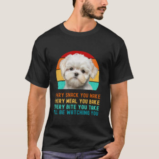 マルチーズの子犬またはマルティポ犬ママパパママ現在 Tシャツ