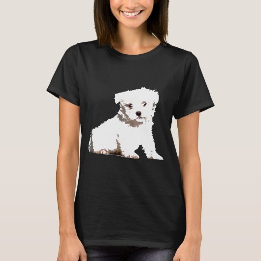 マルチーズの子犬 Tシャツ (正面)
