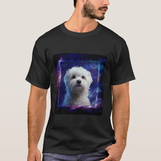 マルチーズの宇宙 Tシャツ (正面)