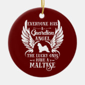 マルチーズの愛犬の守護天使 セラミックオーナメント (正面)