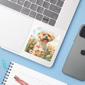 マルチーズの水彩ステッカー シール (ノートパソコンとiPhone)