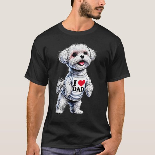 マルチーズの父さん大好き マルチーズ Tシャツ (正面)