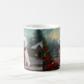 マルチーズの犬が雪のクリスマス コーヒーマグカップ (中央)