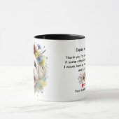 マルチーズの犬と野の花の花輪の水彩画デザイン Dear Mommy マグカップ (中央)