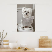 マルチーズの犬の面白印刷新聞芸術 ポスター (キッチン)