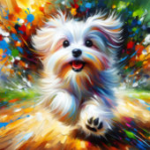 マルチーズの肖像画アクリルアートプリント 犬好きさんへ ジグソーパズル