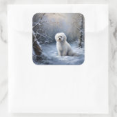 マルチーズは雪のクリスマスを許す スクエアシール (バッグ)