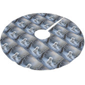 マルチーズは雪のクリスマスを許す ブラッシュドポリエステルツリースカート (アングル)