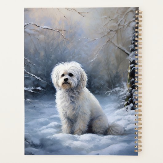 マルチーズは雪のクリスマスを許す プランナー手帳 (裏面)