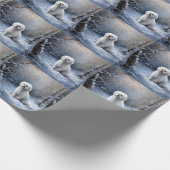 マルチーズは雪のクリスマスを許す ラッピングペーパー (角)