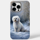 マルチーズは雪のクリスマスを許す Case-Mate iPhoneケース (裏面)