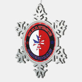 マルチーズアメリカンクロスクリスマスツリーオーナメント スノーフレークピューターオーナメント (右)