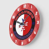 マルチーズアメリカンクロスサイン時計 ラージ壁時計 (傾斜)