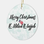 マルチーズアメリカンバイリンガルホリデーデコレーション セラミックオーナメント (左)