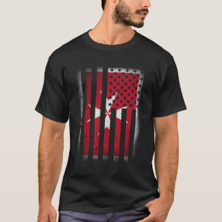 マルチーズアメリカ国旗Tシャツマルタクロスアメリカ合衆国 Tシャツ