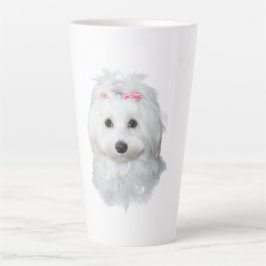マルチーズオブエレガンスフラフィー美しい カフェラテマグ