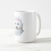 マルチーズオブエレガンスフラフィー美しい コーヒーマグカップ (正面右)