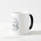 マルチーズオブエレガンスフラフィー美しい モーフィングマグカップ (正面右)