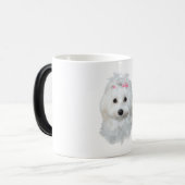 マルチーズオブエレガンスフラフィー美しい モーフィングマグカップ (正面左)