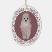 マルチーズオンマウヴ セラミックオーナメント (右)