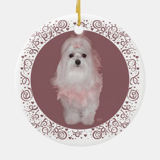 マルチーズオンマウヴ セラミックオーナメント (裏面)