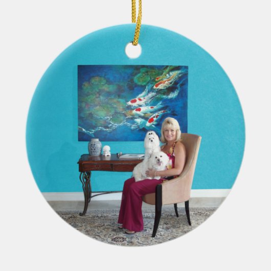 マルチーズカスタムオーナメント セラミックオーナメント (正面)