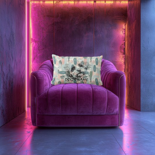 マルチーズカスタムポートレート枕抽象芸術模様 クッション