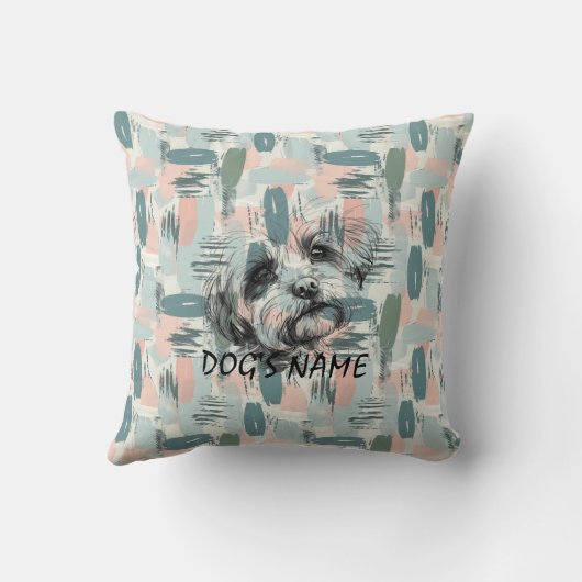 マルチーズカスタムポートレート枕抽象芸術模様 クッション (裏面)