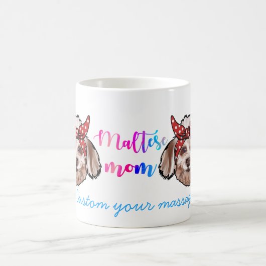マルチーズカスタムママかわいい母の日犬の恋人 コーヒーマグカップ (中央)