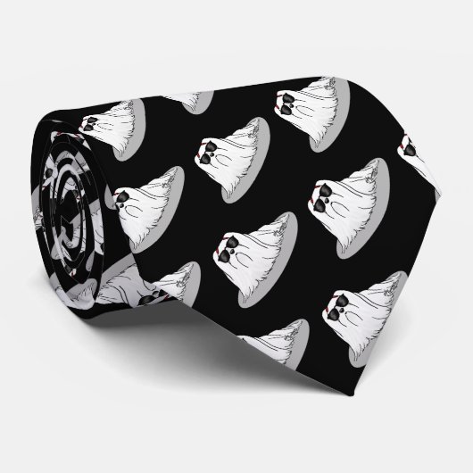 マルチーズカッコいい犬とサングラス – かわいい ネクタイ (ロール)