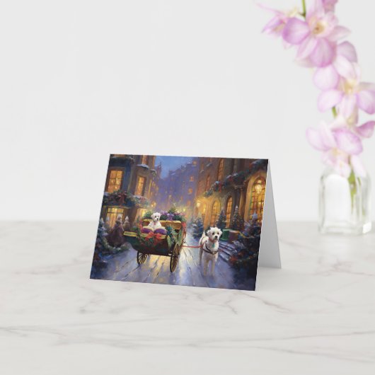 マルチーズクリスマスフェスティバルシーズン カード (蘭)