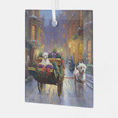 マルチーズクリスマスフェスティバルシーズン ガラスオーナメント (正面左)