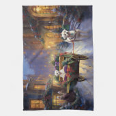 マルチーズクリスマスフェスティバルシーズン キッチンタオル (縦)