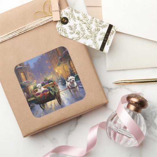 マルチーズクリスマスフェスティバルシーズン スクエアシール (ギフト)