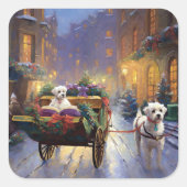 マルチーズクリスマスフェスティバルシーズン スクエアシール (正面)