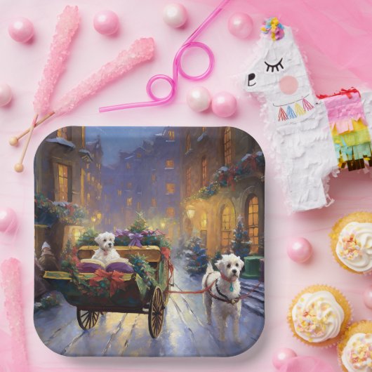 マルチーズクリスマスフェスティバルシーズン ペーパープレート (パーティー)