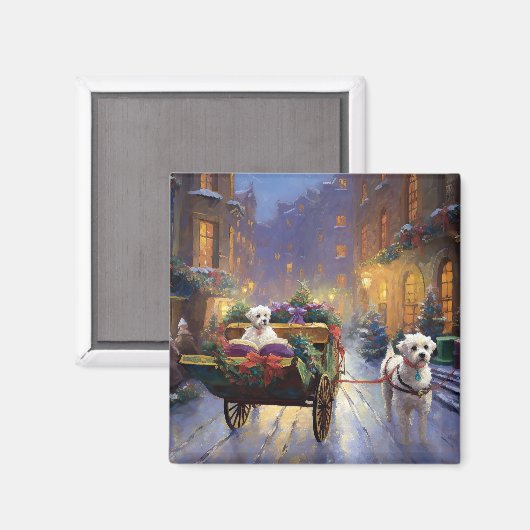 マルチーズクリスマスフェスティバルシーズン マグネット (正面/裏面)