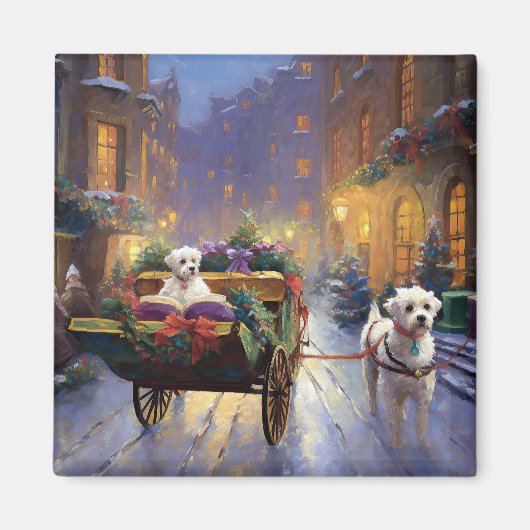 マルチーズクリスマスフェスティバルシーズン マグネット (正面)