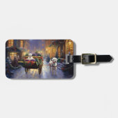 マルチーズクリスマスフェスティバルシーズン ラゲッジタグ (正面横)