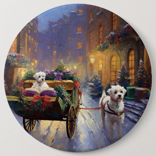 マルチーズクリスマスフェスティバルシーズン 缶バッジ (正面)